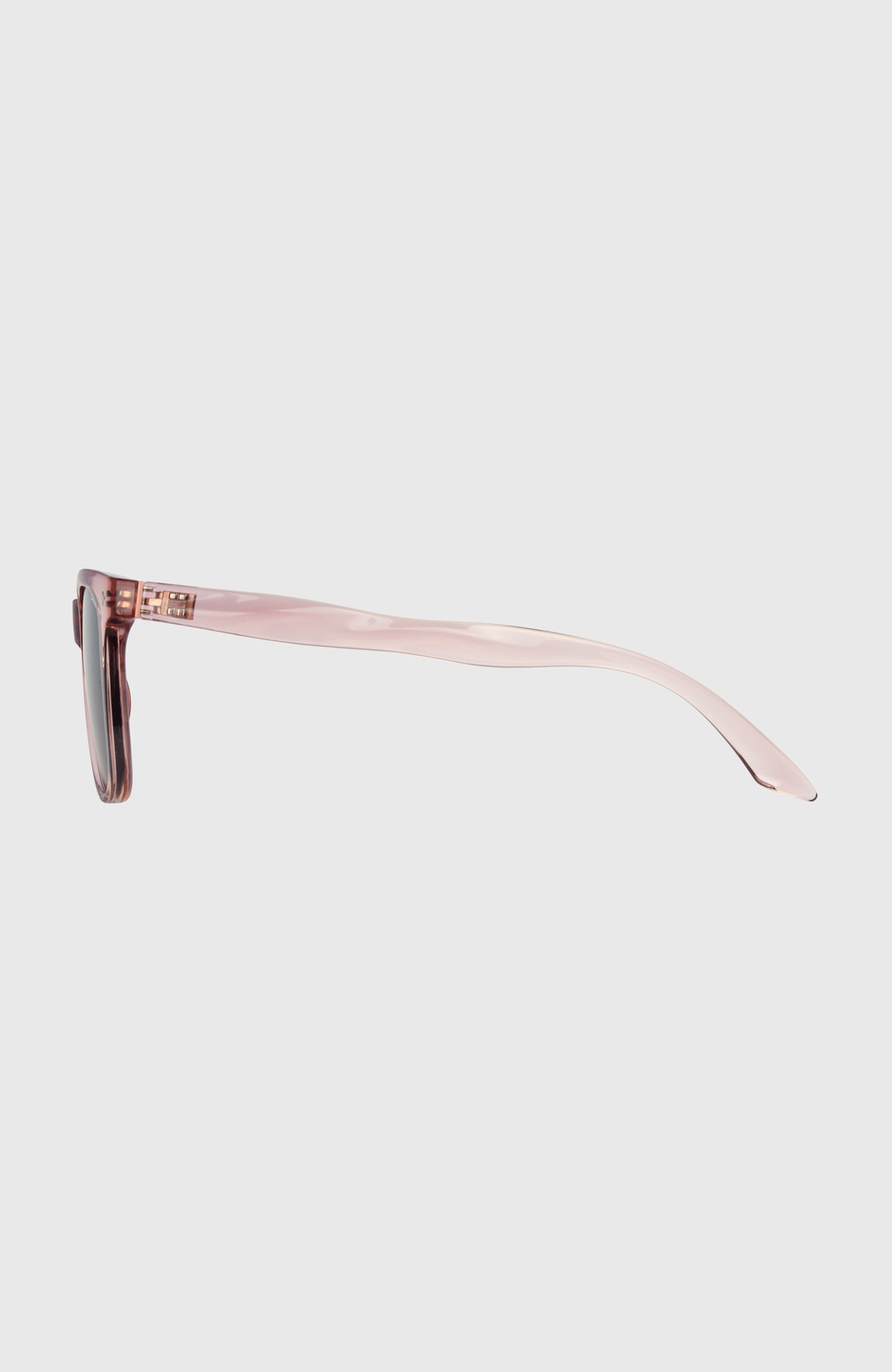 WaveLength Sonnenbrille in Beige, freigestellt von der Seite mit Blick auf den Bügel