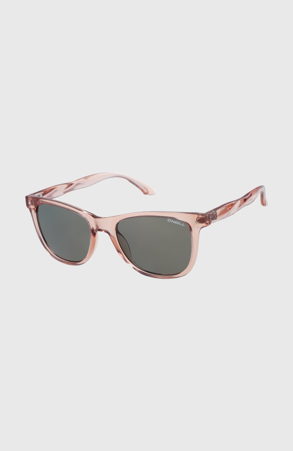 WaveLength Sonnenbrille in Beige, freigestellt von schräg oben mit Blick auf den Rahmen