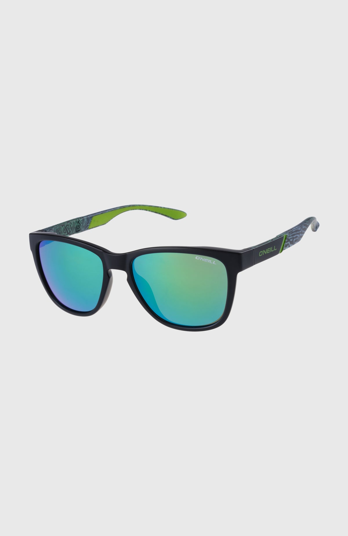 DawnPatrol Sonnenbrille für Herren, schwarz, freigestellt von schräg vorne mit sichtbarer Bügelinnenseite