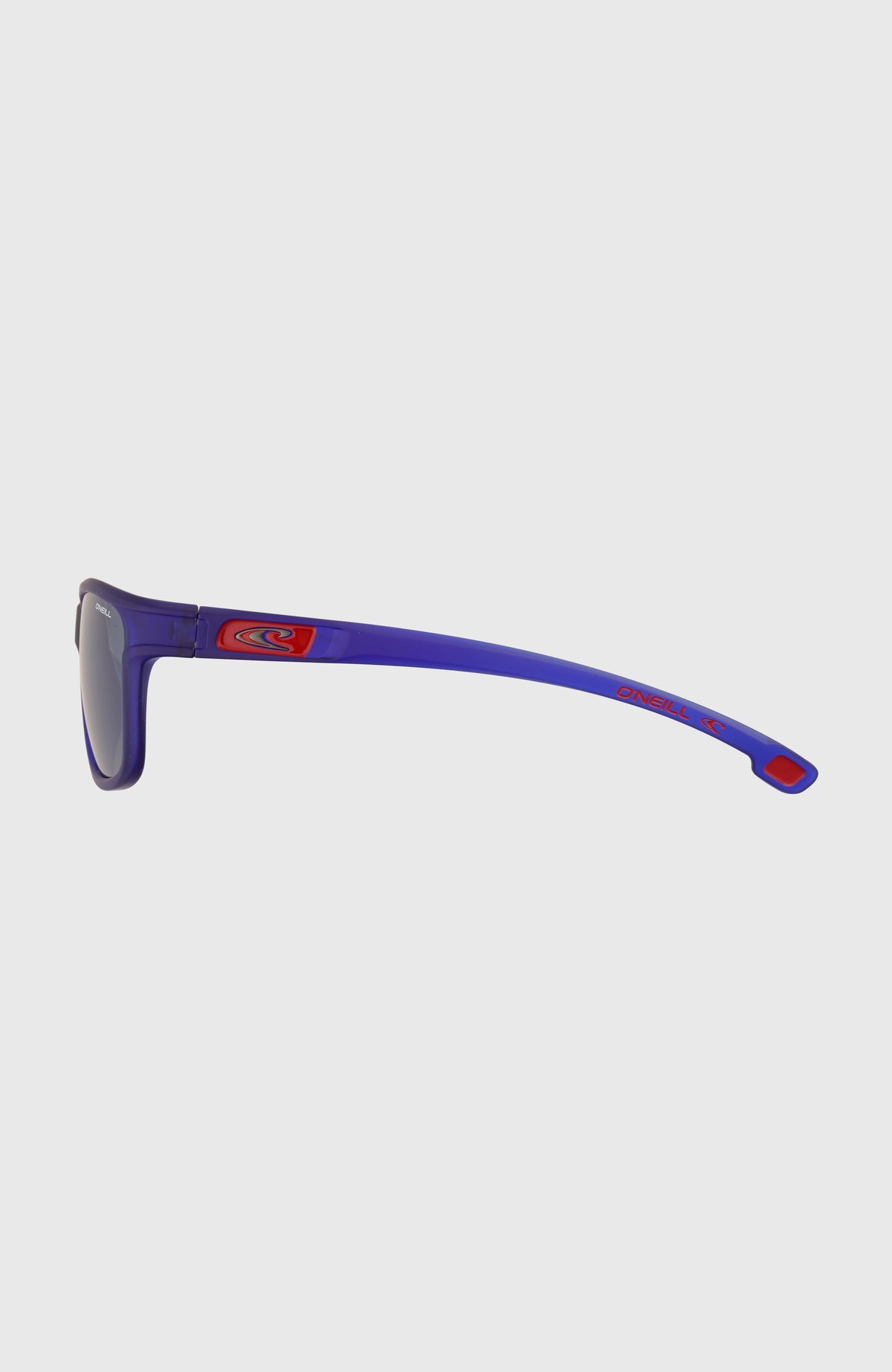 HeadLand Grau Sonnenbrille für Herren, blau, Seitenansicht freigestellt, Brillenbügel mit rotem Logo-Detail