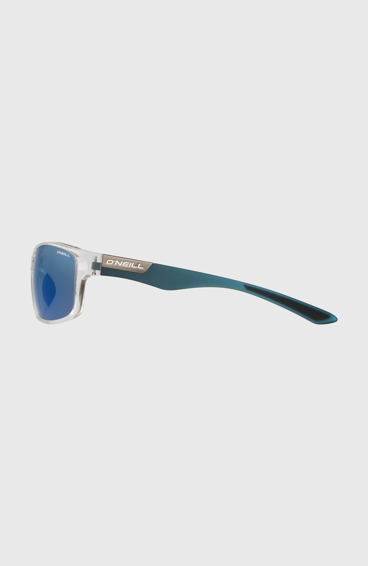 ImpactZone Blau Sonnenbrille für Herren, blau, freigestellt von der Seite mit Logo-Schriftzug am Bügel