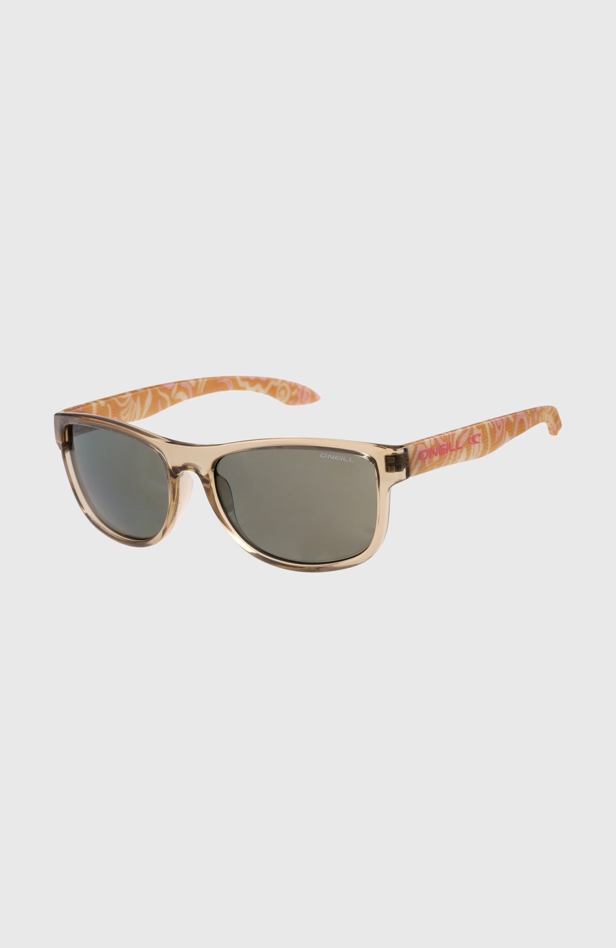 Coast Beige Sonnenbrille für Herren, beige, freigestellt von schräg vorne, gemusterter Brillenbügel