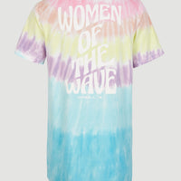 Women Of The Wave T-Shirt Kleid | Blue Tie Dye