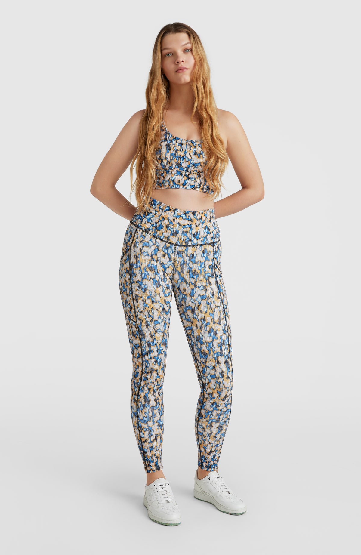 White and blue leggings cheap