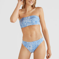 Jen Retro Reversible Bandeau Bikini Oberteil | Blue AO 2
