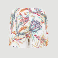 Anglet Badehose | White Tropical Flower