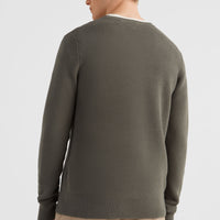 Horizontal Gerippter Pullover | Military Green