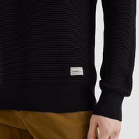 Horizontal Gerippter Pullover | Black Out