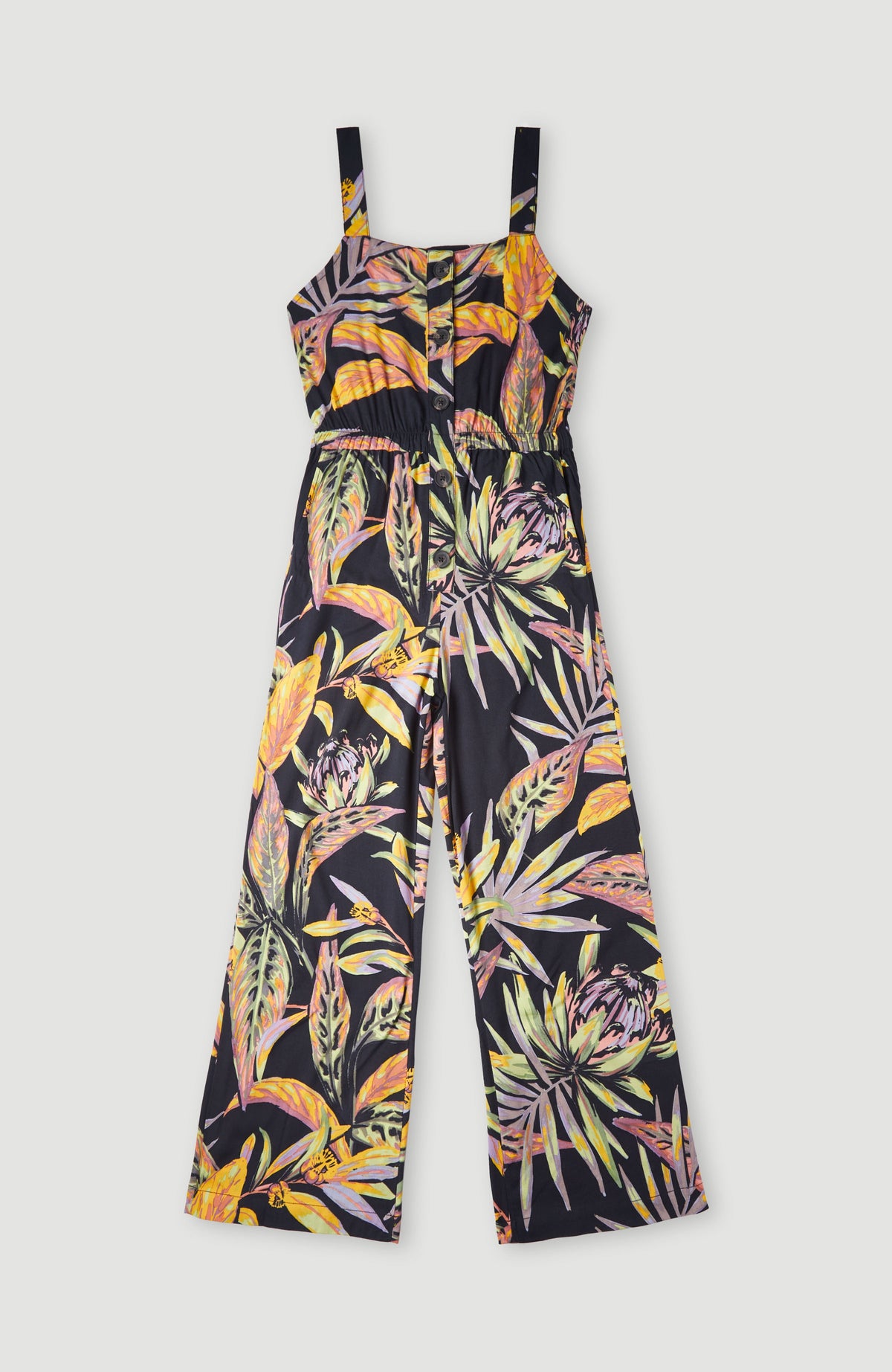 Black flowery jumpsuit outlet