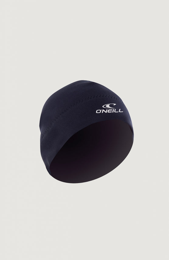 O'Neill Beanie 2mm für Herren, schwarz, freigestellt von schräg vorne, mit weißem Logo-Print