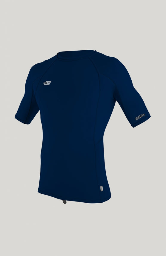 O'Neill Premium Skins Short Sleeve Rash Guard Schwimmshirt für Herren, dunkelblau, freigestellt von vorne