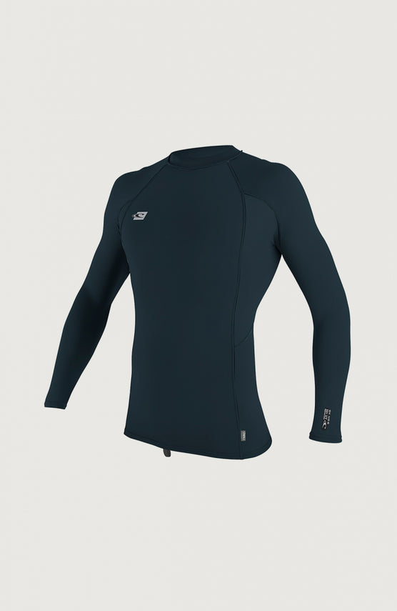 O'Neill Premium Skins Long Sleeve Rash Guard Schwimmshirt für Herren, grau, freigestellt von vorne mit kleinem Logo