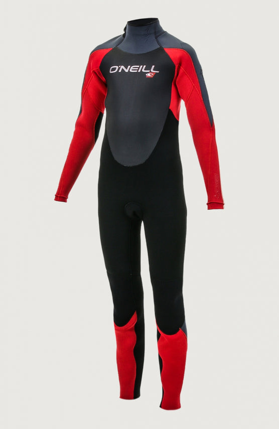 O'Neill Epic 3/2mm Back Zip Full Wetsuit Neoprenanzug für Jungen, schwarz, freigestellt von vorne