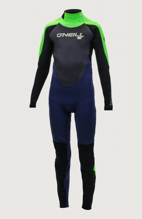 O'Neill Epic 4/3 Back Zip Full Wetsuit Neoprenanzug für Jungen in Schwarz, freigestellt von vorne