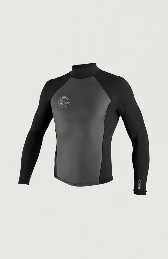 O'Neill O'Riginal 2/1 Back Zip Jacket Neoprenjacke für Herren, schwarz, freigestellt von vorne mit Stehkragen