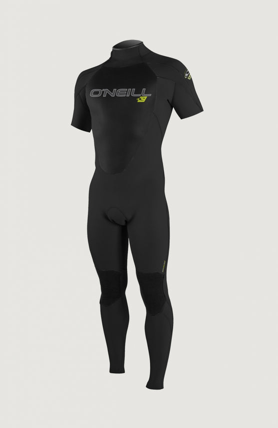 O'Neill Epic 3/2mm Short Sleeve Full Wetsuit Neoprenanzug für Herren, schwarz, freigestellt in Vorderansicht