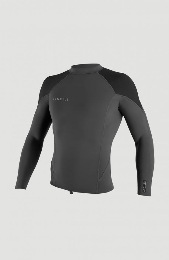 O'Neill Reactor-2 1.5mm Longsleeve Top Neopren-Oberteil für Herren, grau, freigestellt in der Vorderansicht
