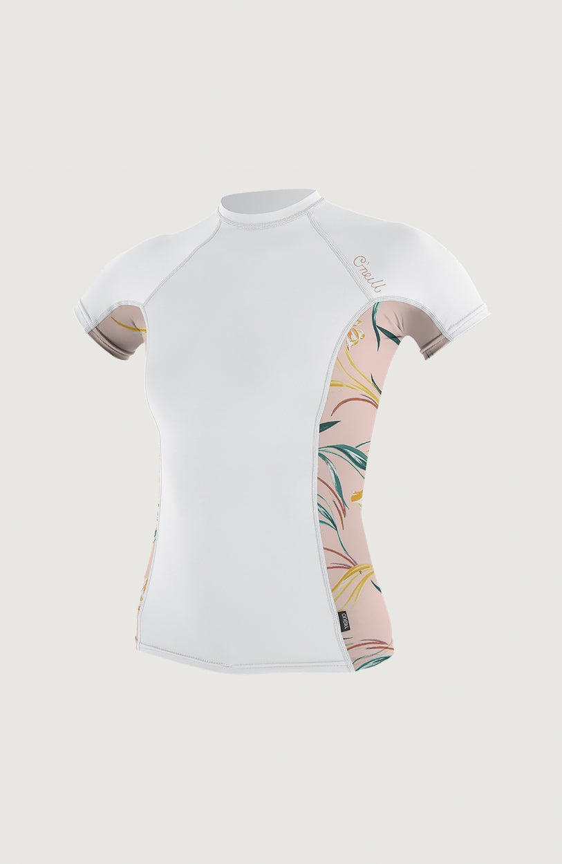 Skins Side Print Short Sleeve Rash Guard Womens | White