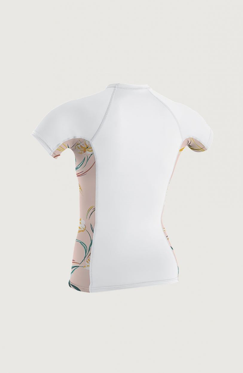 Skins Side Print Short Sleeve Rash Guard Womens | White