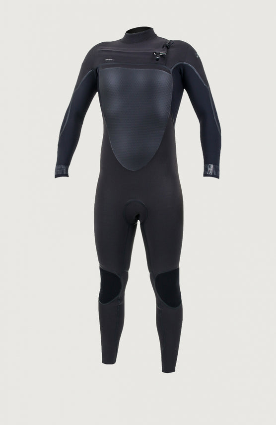 O'Neill Psycho Tech 4/3mm Chest Zip Full Wetsuit Neoprenanzug für Herren, grau, freigestellt von vorne