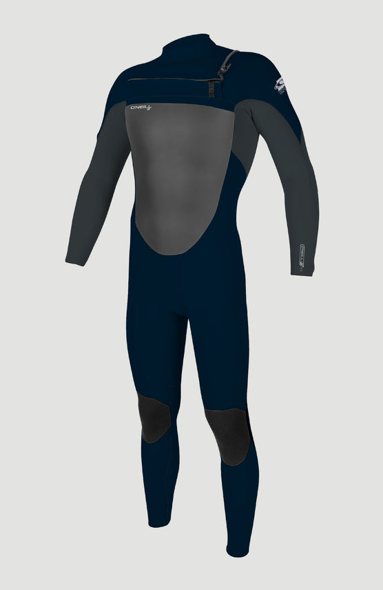 O'Neill Epic 3/2mm Chest Zip Full Wetsuit Neoprenanzug für Herren, grau, freigestellt in der Vorderansicht