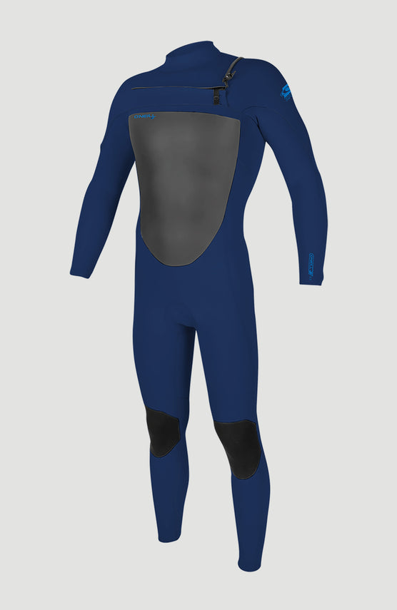 O'Neill Epic 4/3mm Chest Zip Full Wetsuit Neoprenanzug für Herren, blau, freigestellt von vorne