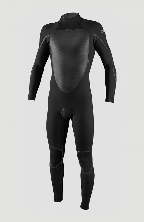 O'Neill Psycho Tech 5/4mm Back Zip Full Wetsuit Neoprenanzug für Herren in Schwarz, freigestellt von vorne