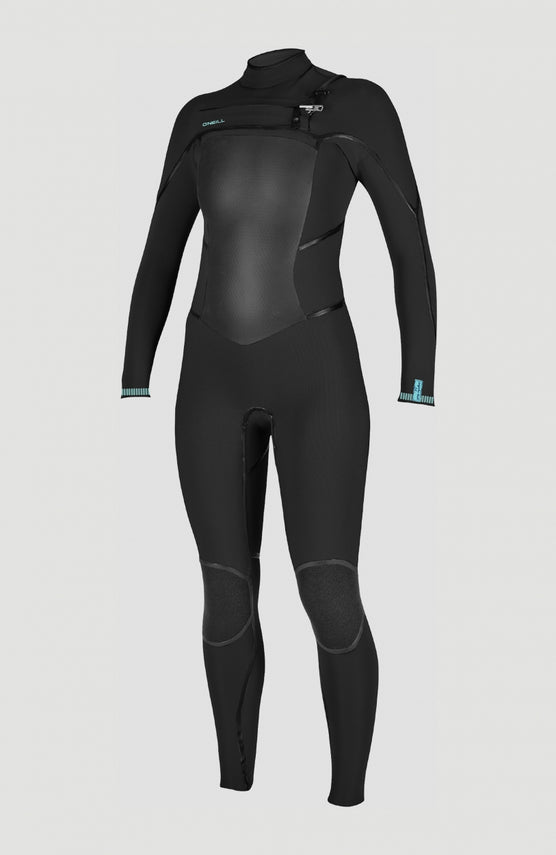 O'Neill PSYCHO TECH 5/4 CHEST ZIP FULL Neoprenanzug für Damen, schwarz, freigestellt von vorne