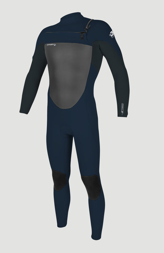 O'Neill Epic 5/4mm Chest Zip Full Wetsuit Neoprenanzug für Herren, grau, freigestellt in der Vorderansicht