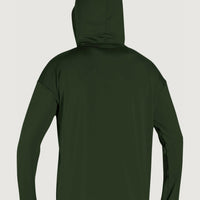 Print Long Sleeve UV Hoodie | Dark Green
