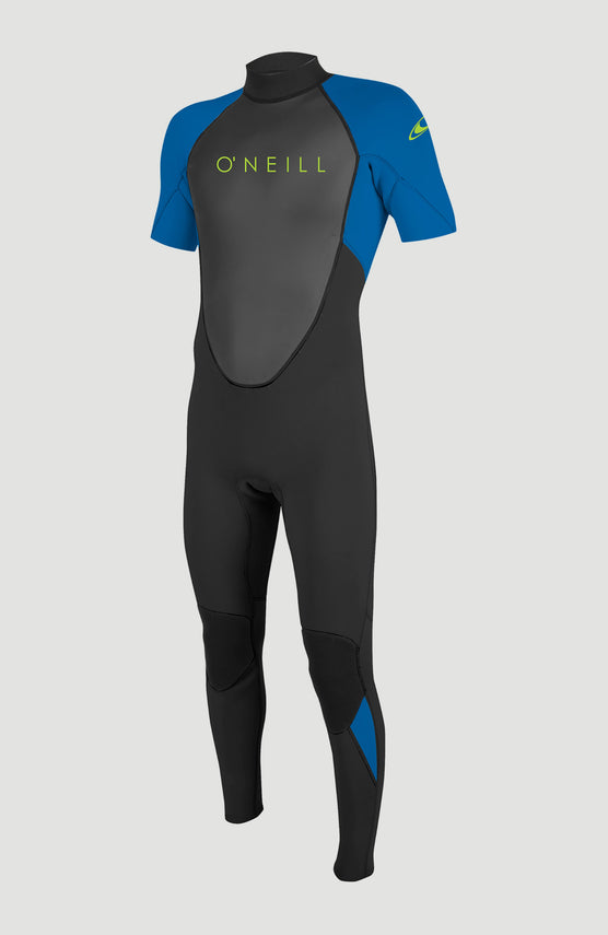 O'Neill Reactor-2 2mm Backzip Shortsleeve Full Wetsuit für Jungen, blau, freigestellt von vorne
