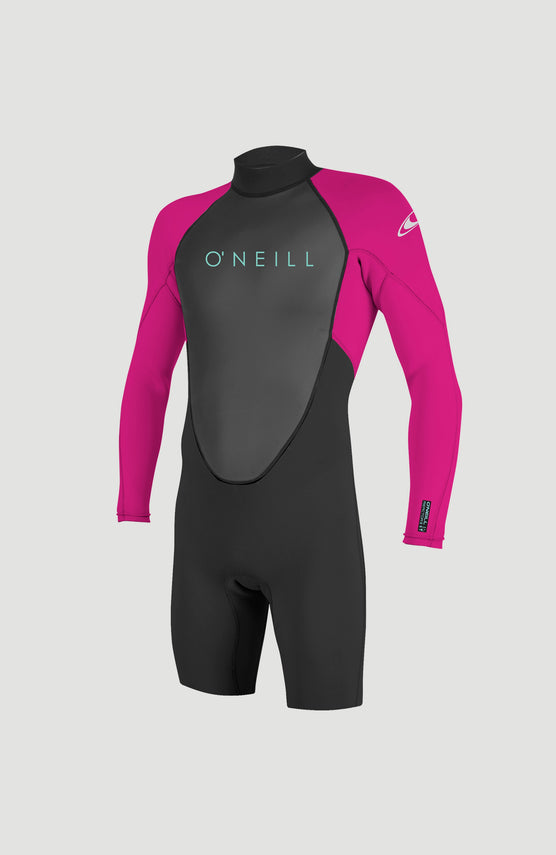 O'Neill Reactor-2 2mm Back Zip Longsleeve Spring Wetsuit für Jungen, schwarz, freigestellt von vorne