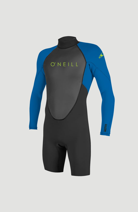 O'Neill Reactor-2 2mm Back Zip Longsleeve Spring Wetsuit Neoprenanzug für Jungen, blau, freigestellt von vorne