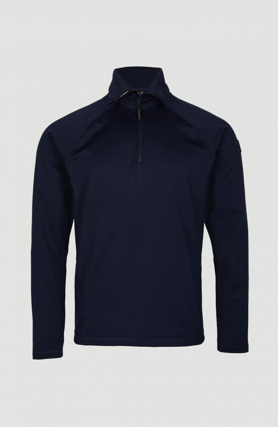 O'Neill Clime Fleece Fleecepullover für Herren in Blau, freigestellt von vorne mit kurzem Reißverschluss am Stehkragen