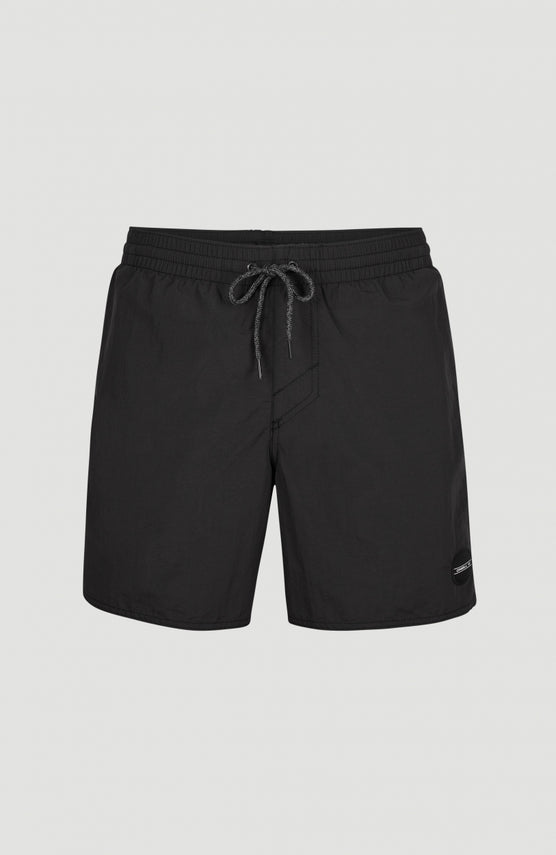 O'Neill Vert Badehose für Herren, schwarz, Vorderansicht mit elastischem Bund und Kordelzug