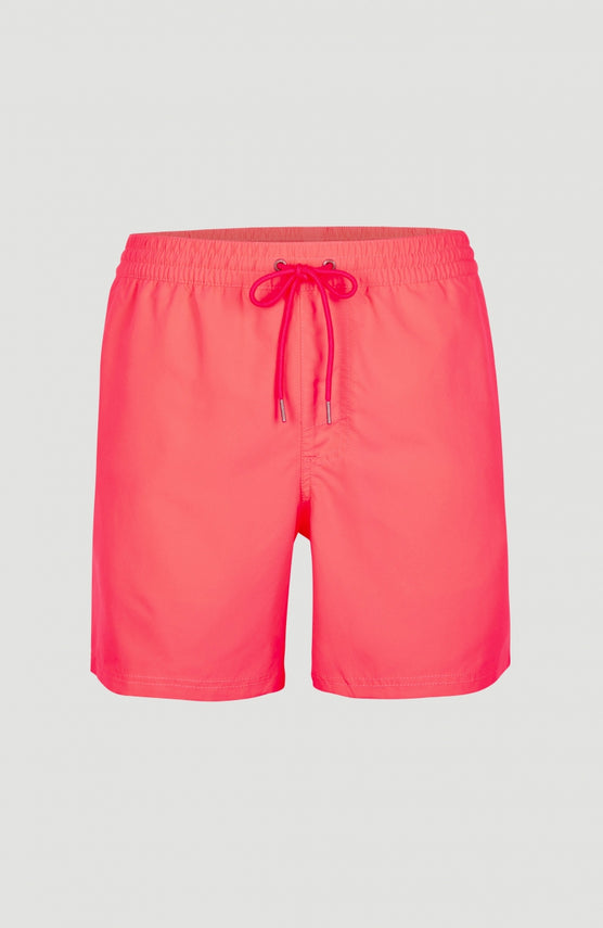 O'Neill Cali Schwimmhose für Herren, pink, Vorderansicht mit elastischem Bund und Kordelzug