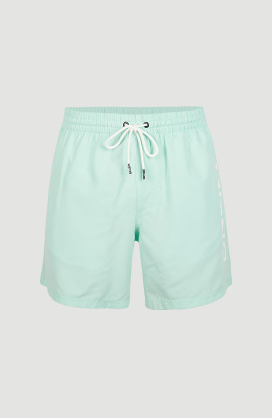O'Neill Cali Schwimmhose für Herren, blau, freigestellt von vorne mit Kordelzug am elastischen Bund