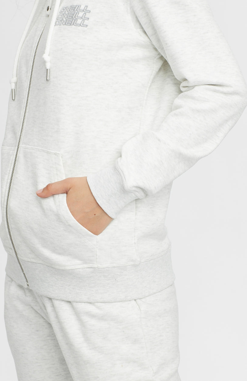 Triple Stack Full Zip Kapuzenpullover | White Melee
