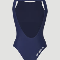 Logo High Neck Badeanzug | Blueberry Carvico