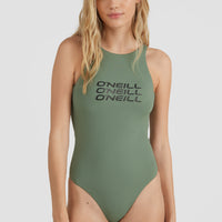 Logo High Neck Badeanzug | Lily Pad