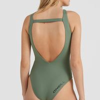 Logo High Neck Badeanzug | Lily Pad