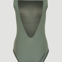 Logo High Neck Badeanzug | Lily Pad