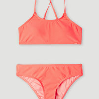 Essentials Bralette-Bikini-Set | Neon Coral